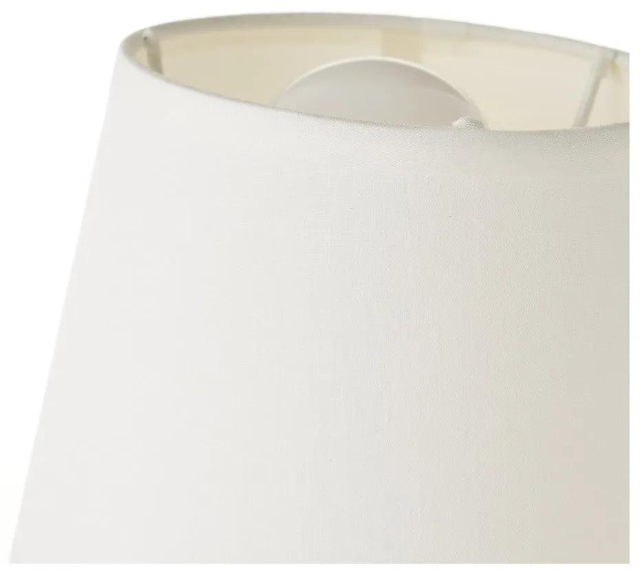 Lampada da tavolo in ceramica bianco-marrone con paralume in tessuto (altezza 24 cm) - Casa Selección