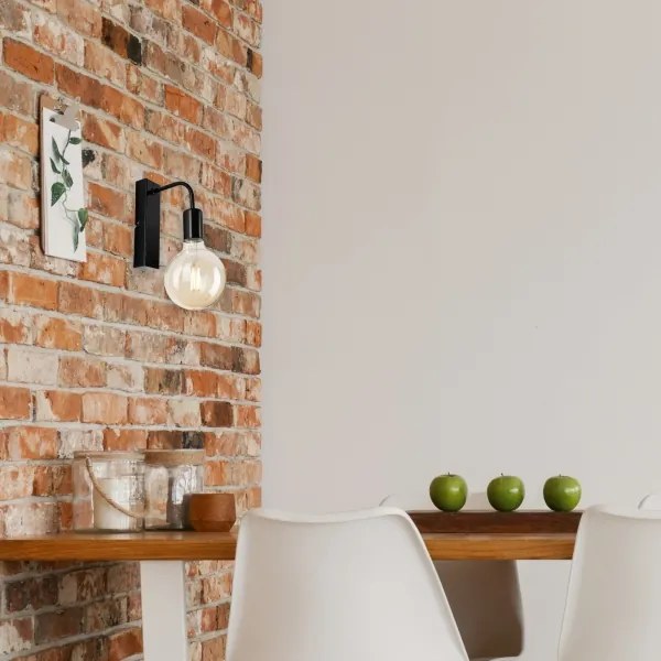 Applique ASTRID 1xE27/60W/230V nero lucido