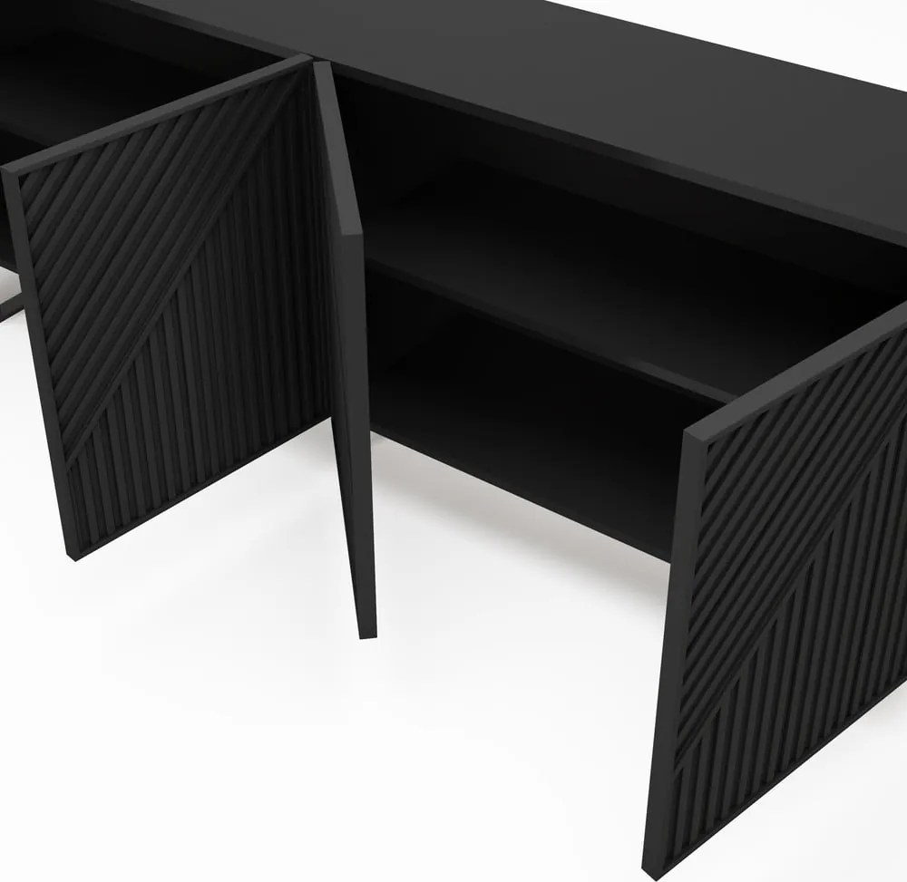 Cassettiera nera 201x80x40 cm Peta - Marckeric