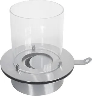 Bruciatore tondo con vetro per camino a bioetanolo biocamino inox 3 lt d.35