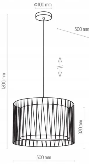 Lampadario a sospensione con filo HARMONY BLACK 3xE27/60W/230V