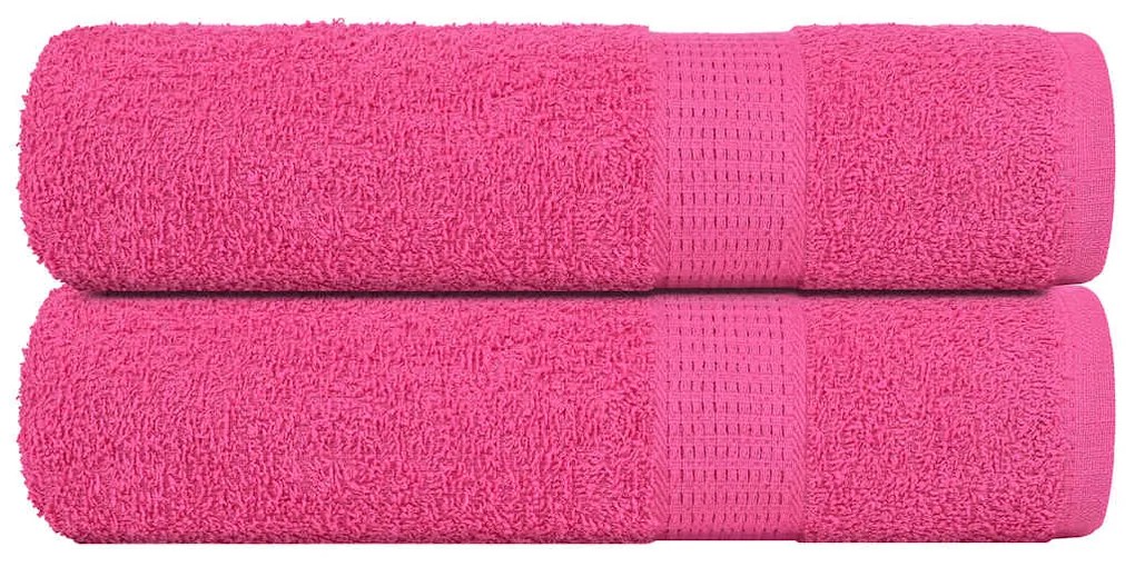 Asciugamani 2 Pz Rosa 50x100 Cm 360 G/m² 100% Cotone /