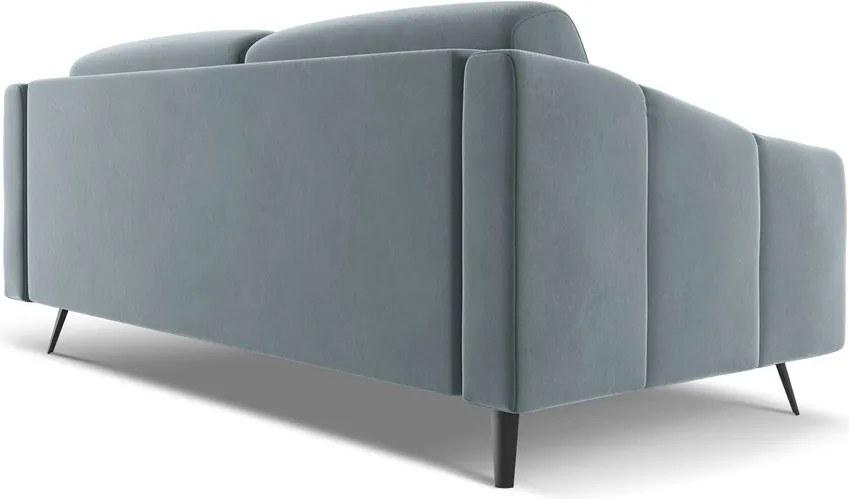 Divano azzurro con rivestimento in velluto 202 cm Nalu – Makamii