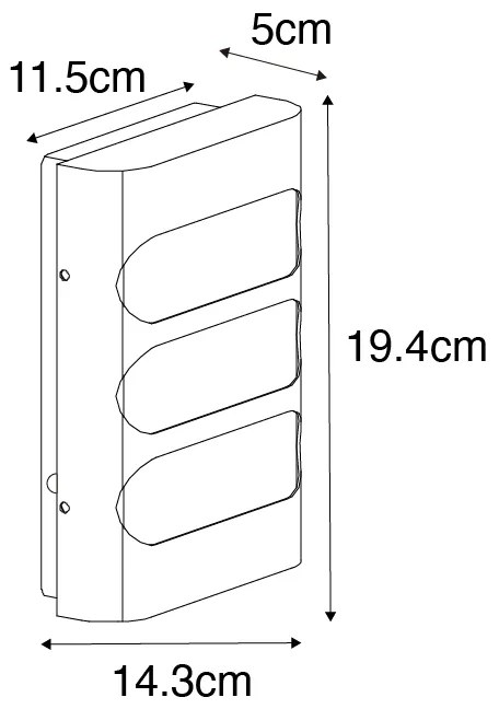 Lampada da parete per esterni nera con LED incl. sensore luce/buio - Gaev