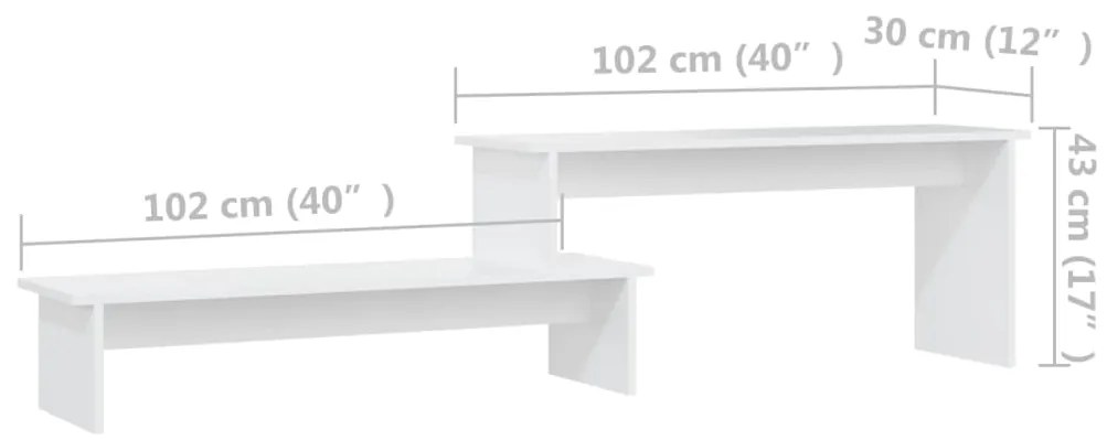 Mobile Porta TV Bianco 180x30x43 cm in Legno Multistrato