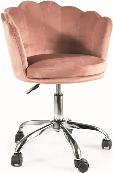 Sedia da ufficio in velluto rosa