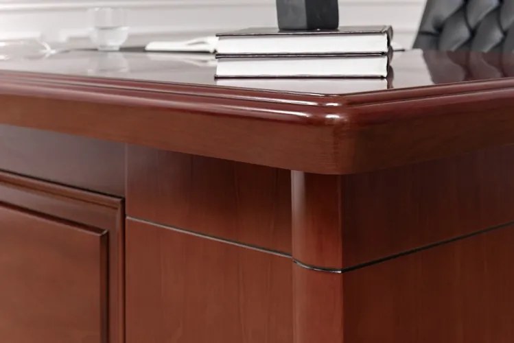 Scrivania presidenziale ufficio 180 cm in legno marrone noce PRESTIGE B630-Arrediorg.it