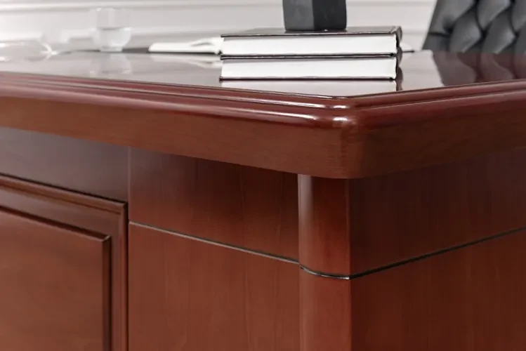 Scrivania presidenziale ufficio 180 cm in legno marrone noce PRESTIGE B630-Arrediorg.it
