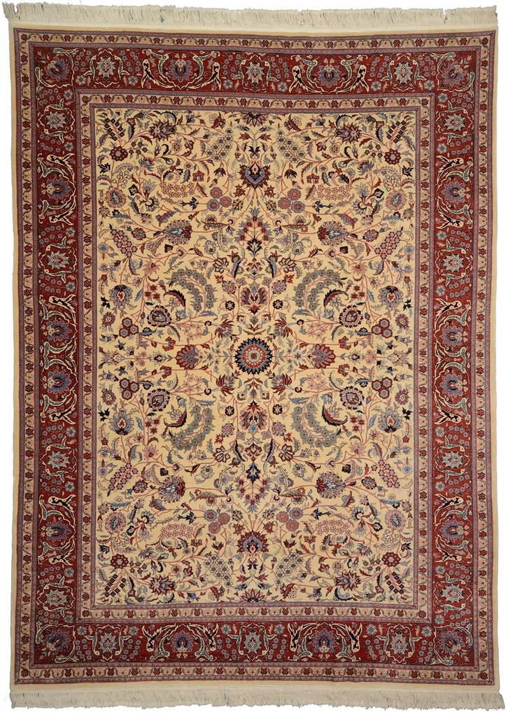 Isfahan Tappeto 260 x 350 Beige (Cina) Annodato A Mano