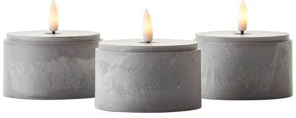 Brilliant - SET di 3 candele LED BOUGIE LED/2xAA IP44 grigio/fumo