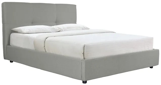 Letto con contenitore 160x200 cm in tessuto naturale SOGNO