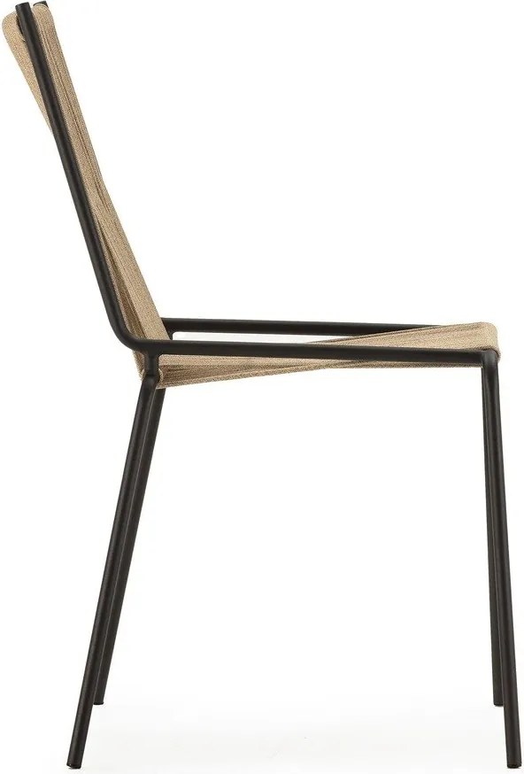 Sedie da pranzo in set beige in metallo impilabili 2 pz Emily – Marckeric