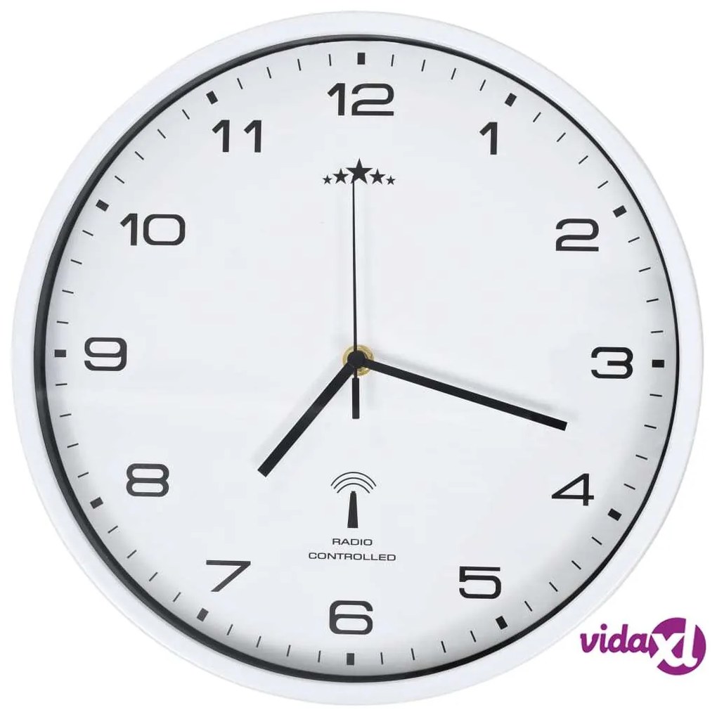 vidaXL Orologio a Parete Radiocontrollato Movimento Quarzo 31cm Bianco