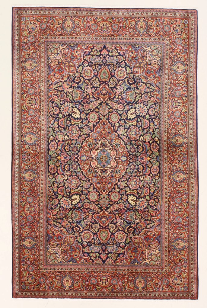 Kashan Tappeto 210x130 (Iran) Annodato A Mano