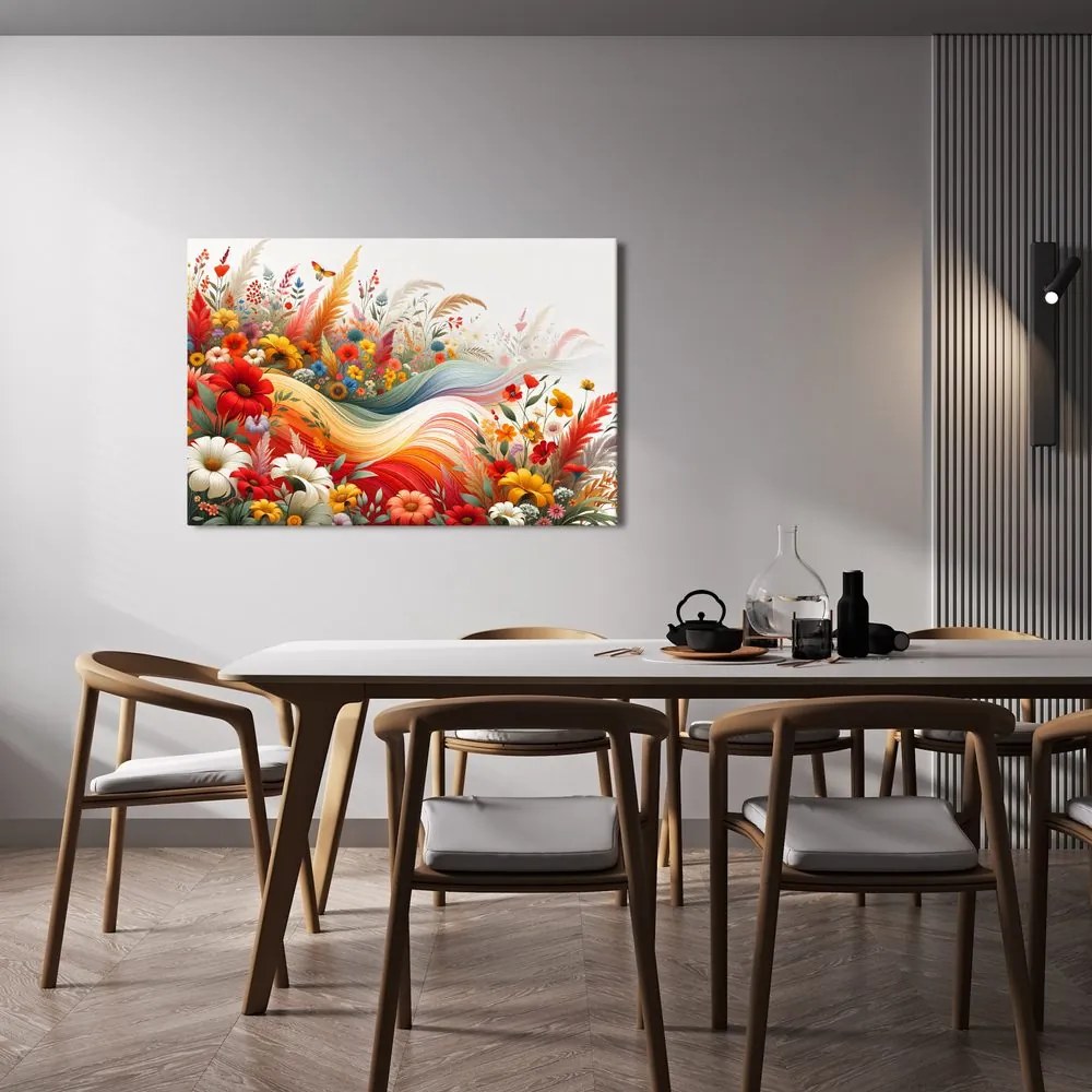Quadro su tela – Prato colorato nel vento