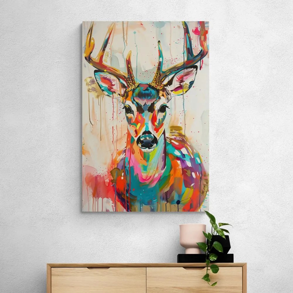 Quadro su tela – Capriolo con imitazione di pittura