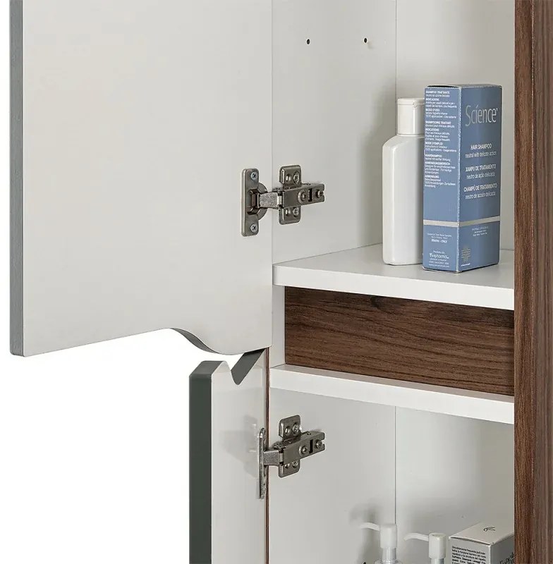 Colonna bagno sospesa 30x150 verde Maiori/Minori con ripiani interni