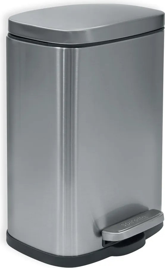 Cestino per la spazzatura color argento opaco in acciaio con pedale 5 l Akira – Spirella