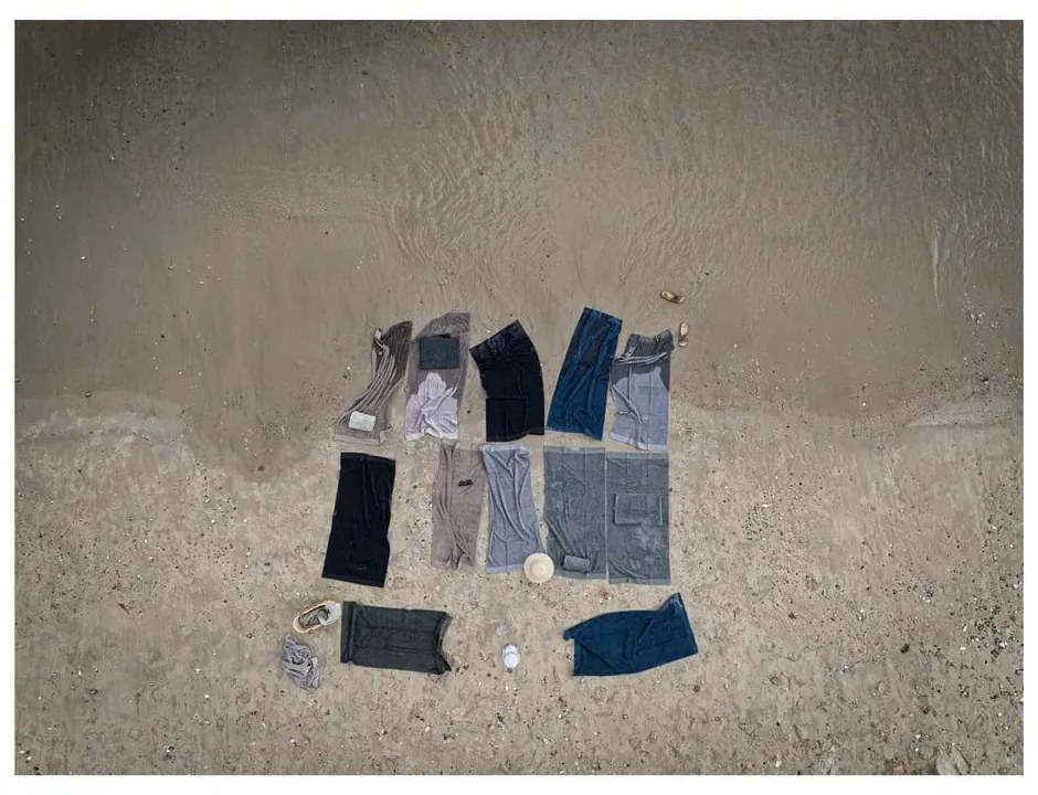 Asciugamano in cotone grigio-marrone 140x70 cm Classic - Zone