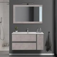 Mobile Sospeso Bagno Effetto Pietra Beige da 110 cm