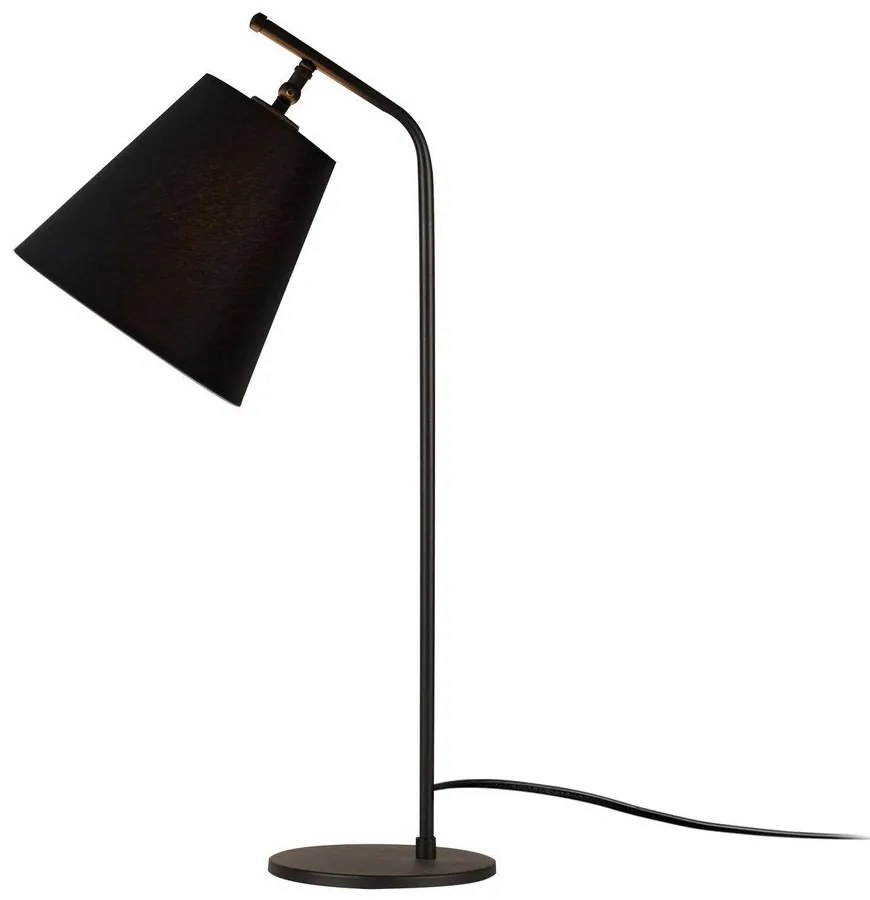 Lampada da tavolo nera con paralume in tessuto (altezza totale 67 cm) Salihini – Opviq lights