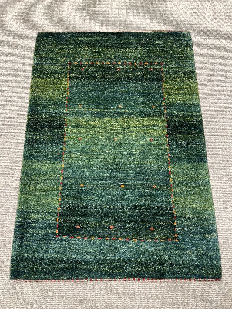 Gabbeh Tappeto 120x80 Verde (Iran) Annodato A Mano
