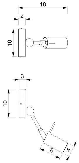 Faretto da parete IRIS 1xGU10/MR11/40W/230V nero/oro
