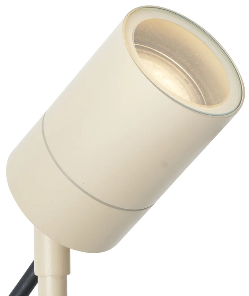 Faretto a picchetto beige GU10 50mm regolabile IP44 con cavo e spina - Solo