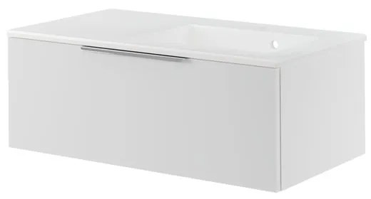 Mobile da bagno sospeso sotto lavabo L 70 x H 50 x P 37 cm bianco, 2 cassetti Neo, Maniglie acquistabili separatamente