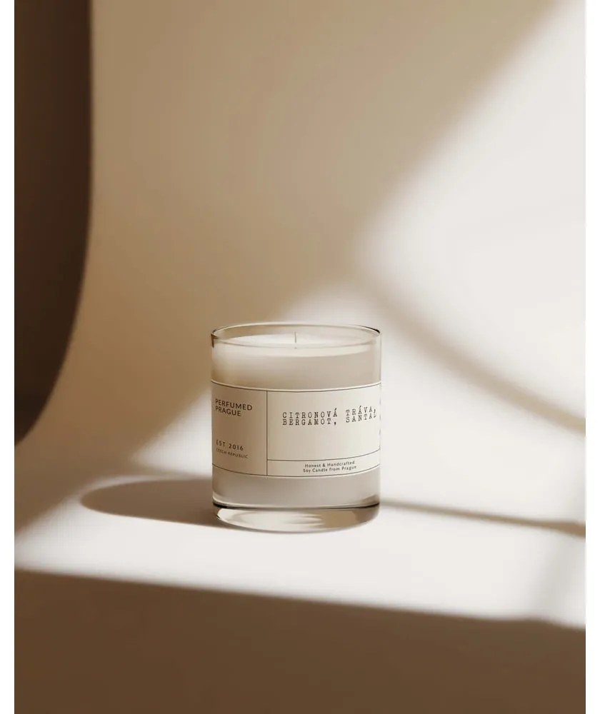 Candela in cera di soia profumata tempo di combustione 40 h #69 Lemongrass, Bergamot, Sandalwood – Perfumed Prague