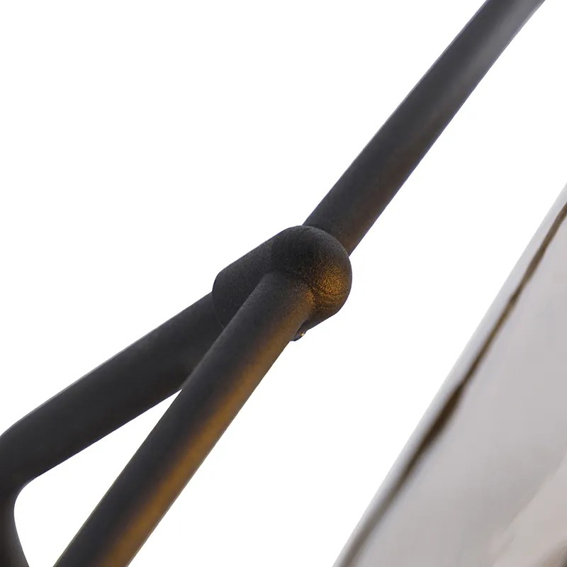 Lampada da notaio classica nera con vetro a specchio fumè - Banker
