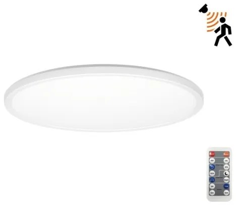 Lampada da bagno a LED con sensore NIVERA LED/12W/230V IP54 Ø 22,5 cm bianca + telecomando