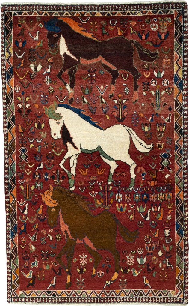 Shiraz Tappeto persiano 120 x 190 Rosso (Iran) Annodato A Mano