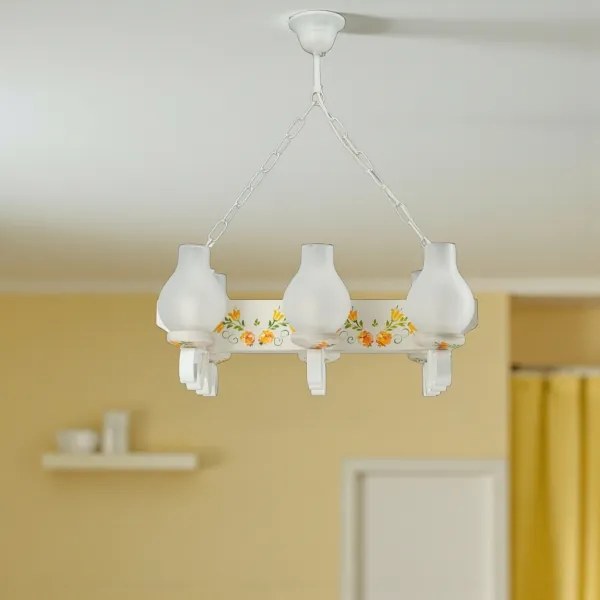 Brilagi - Lampadario a catena QUEEN 6xE14/40W/230V faggio/crema