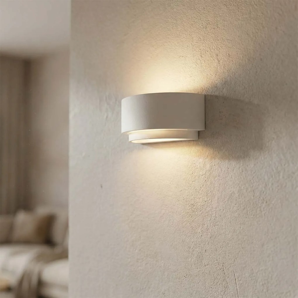 Applique da Parete G9 Semicircolare in Gesso Pitturabile