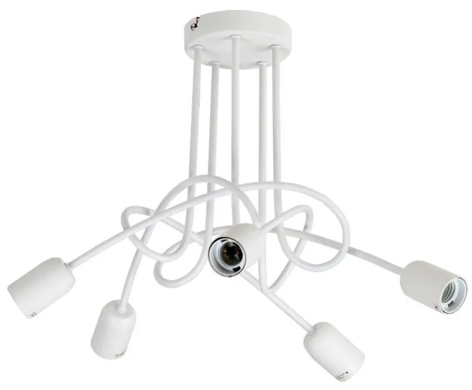 Plafoniera moderno Zeta Ø 48 cm bianco IP20, 5XE27
