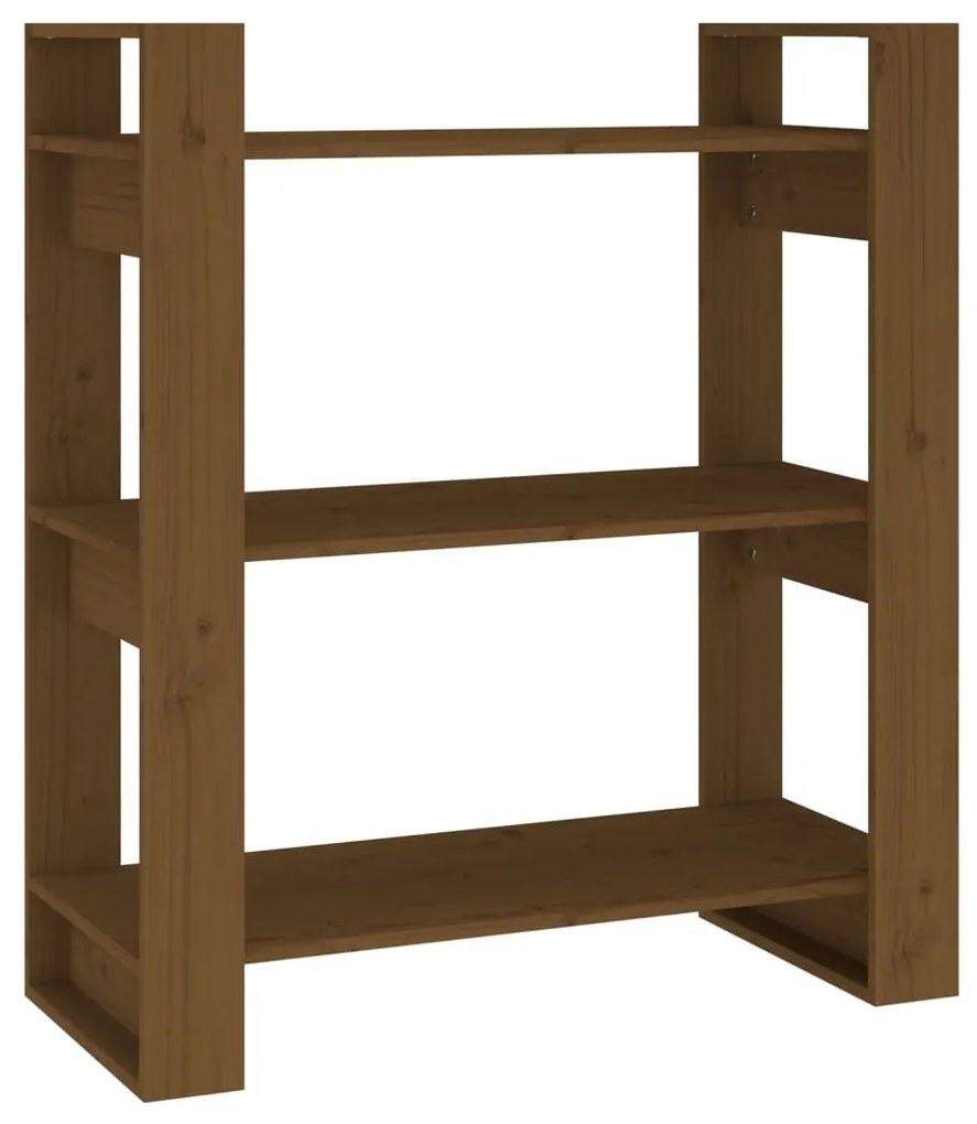 Libreria/divisorio miele 80x35x91 cm legno massello