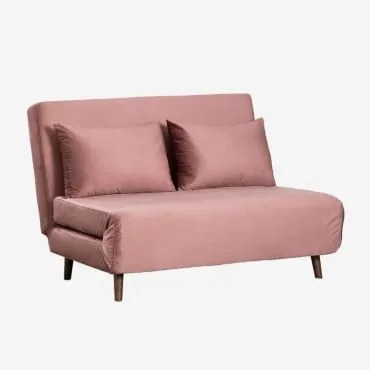 Divano Letto In Velluto 2 Posti Elen Rosé - Sklum