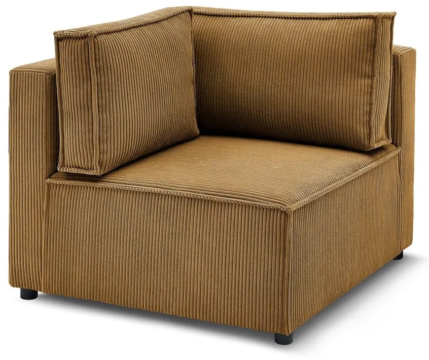 Modulo divano variabile in velluto a coste color senape Nihad modular - Bobochic Paris