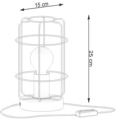 Sollux SL.1265 - Lampada da tavolo GOTTO 1xE27/15W/230V nero