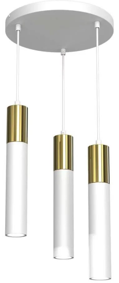 Lampadario a sospensione con filo CASSA 3xGU10/8W/230V bianco/oro