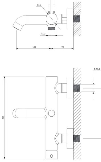 OMNIRES Y1230CR - Rubinetto vasca da bagno Y cromo lucido