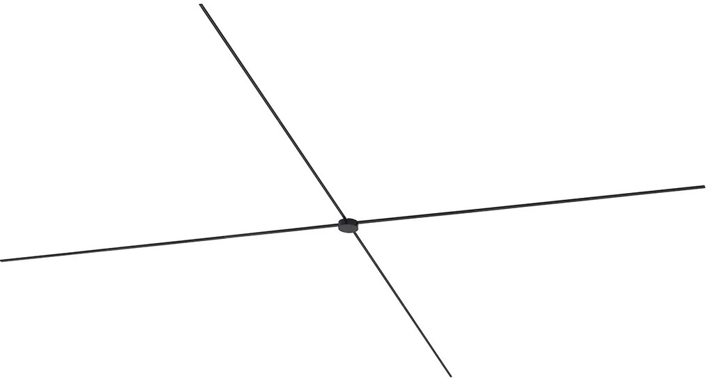 Sistema di illuminazione su binario moderno nero monofase 1000 cm con alimentatore rotondo - Magnetic