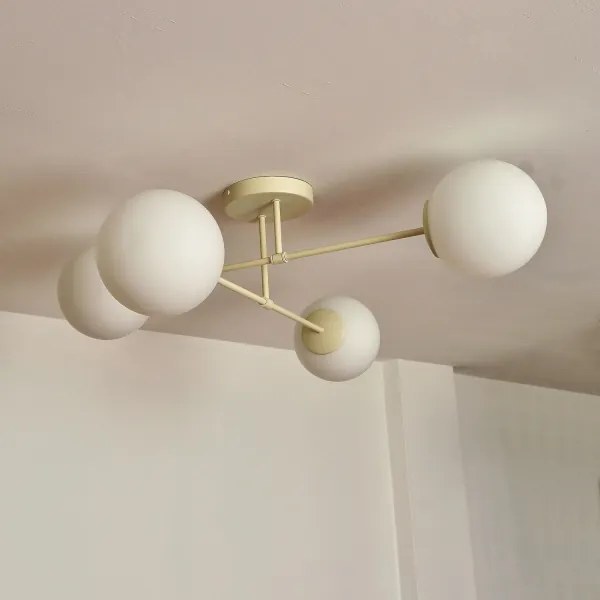 Plafoniera a soffitto MOON 4xE27/15W/230V colore crema