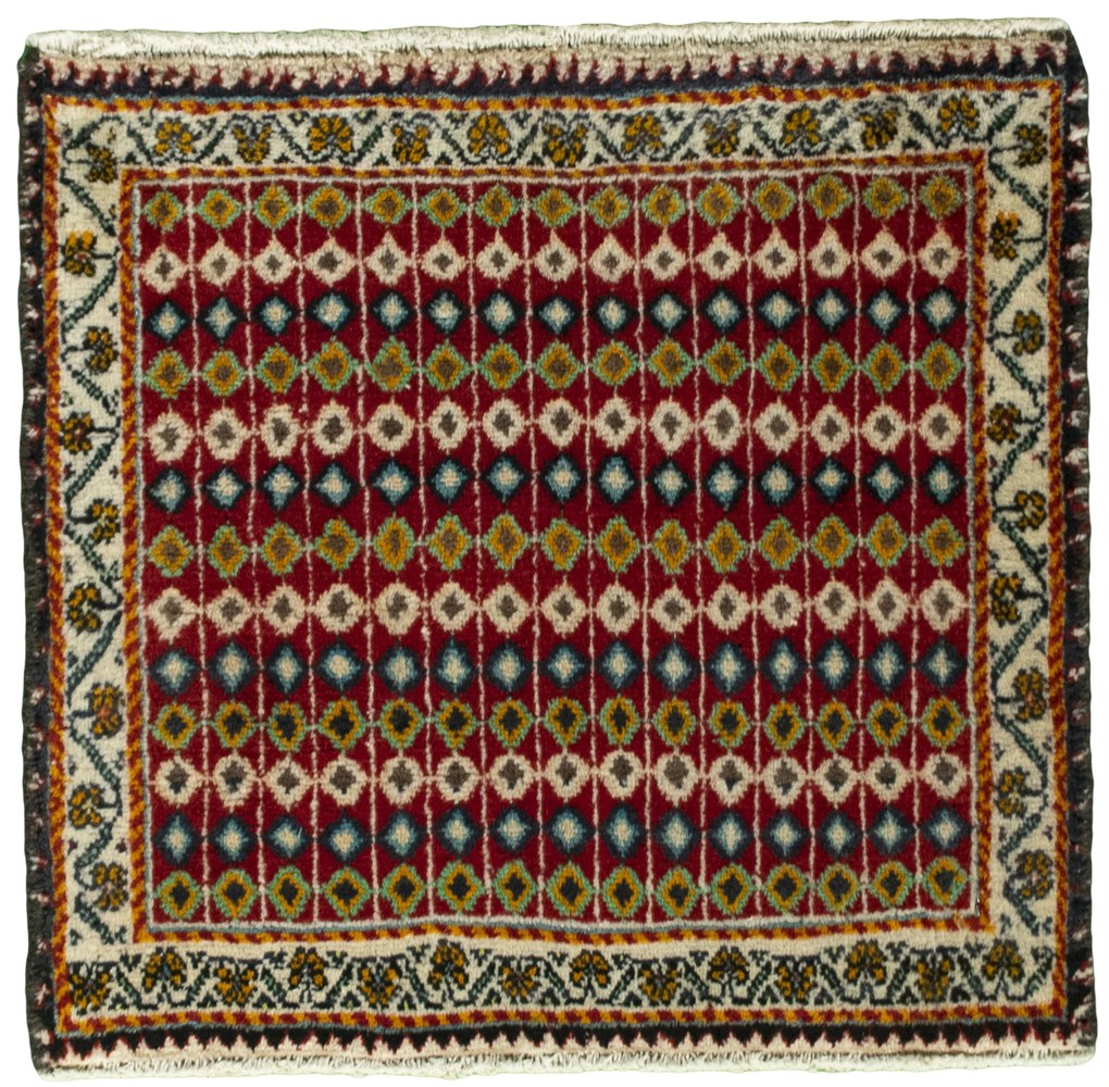 Shiraz Tappeto 50x50 Rosso (Iran) Annodato A Mano