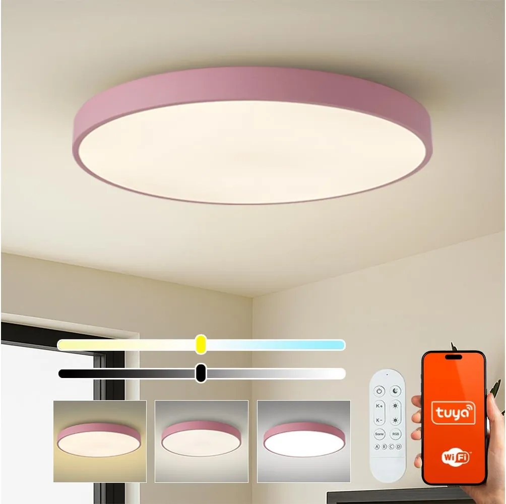 Brilagi-LED Lampada dimmerabile POOL SMART LED/128W/230V 100 cm Wi-Fi Tuya+telecomando rosa