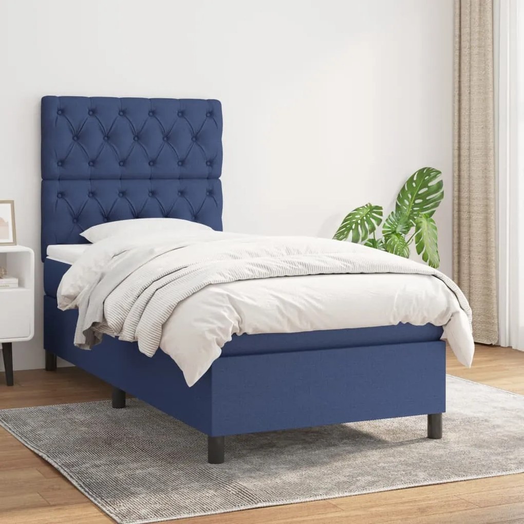 Giroletto A Molle Con Materasso Blu 80x200 Cm İntessuto /