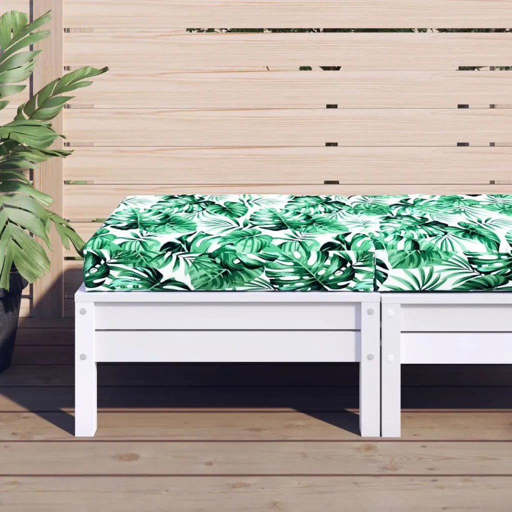 Cuscino Pallet Motivo A Foglie 60x60x10 Cm İn Tessuto Oxford /