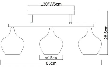 Globo 15548-3D1 - Lampadario a plafone MAXY 3xE27/40W/230V nero