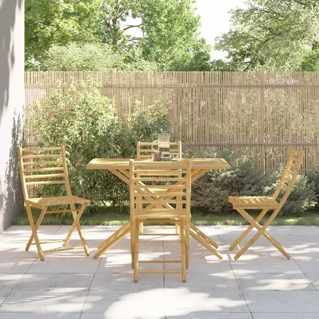 Set Da Pranzo Da Giardino 5 Pz İn Bambù /